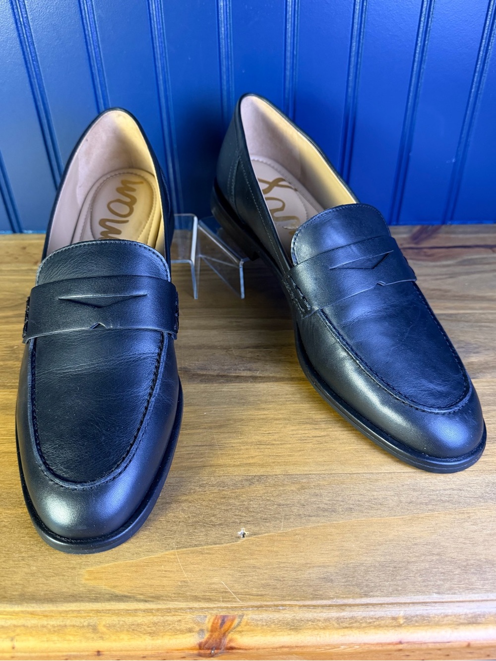 Sam Edelman Brinn Black Leather Penny Loafers Women’s Size 10 M NIB